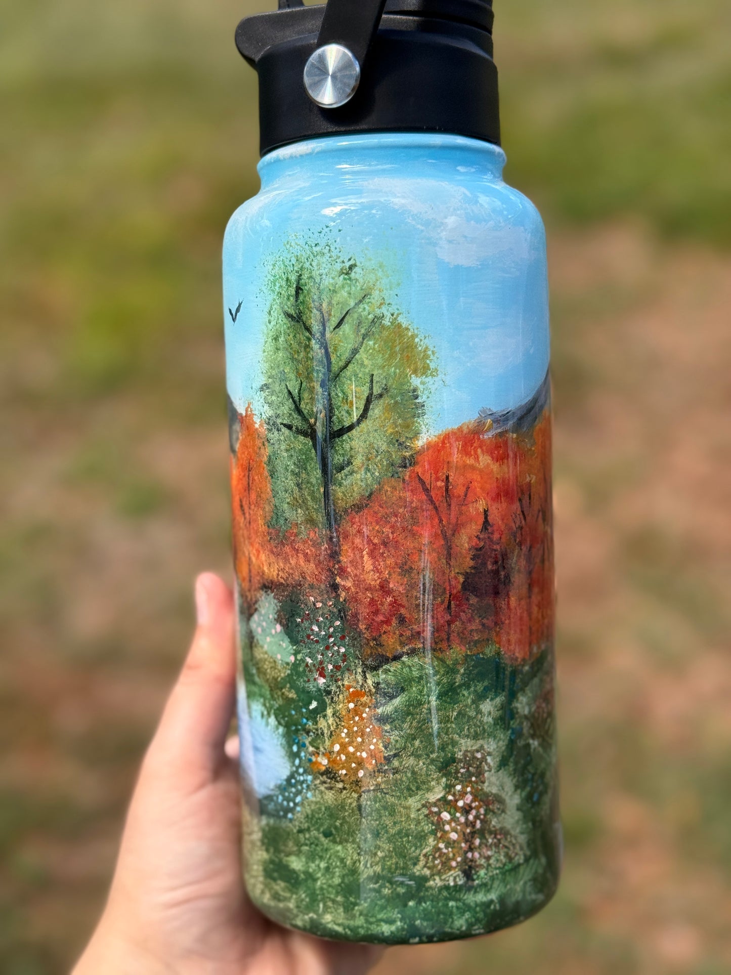 32oz Handpainted tumbler WAFFLE TICKET