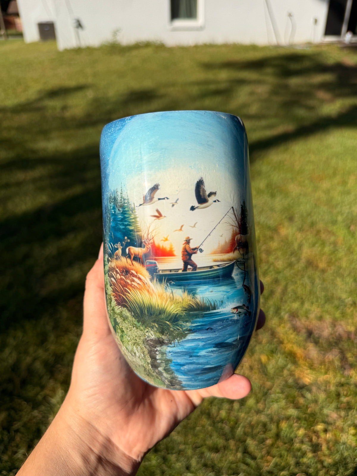 16oz Handpainted Sunset Mountains