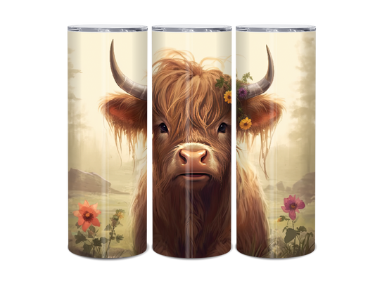 20oz Highland Cow Brownhorn Tumbler