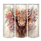 20oz Highland Cow cream and florals