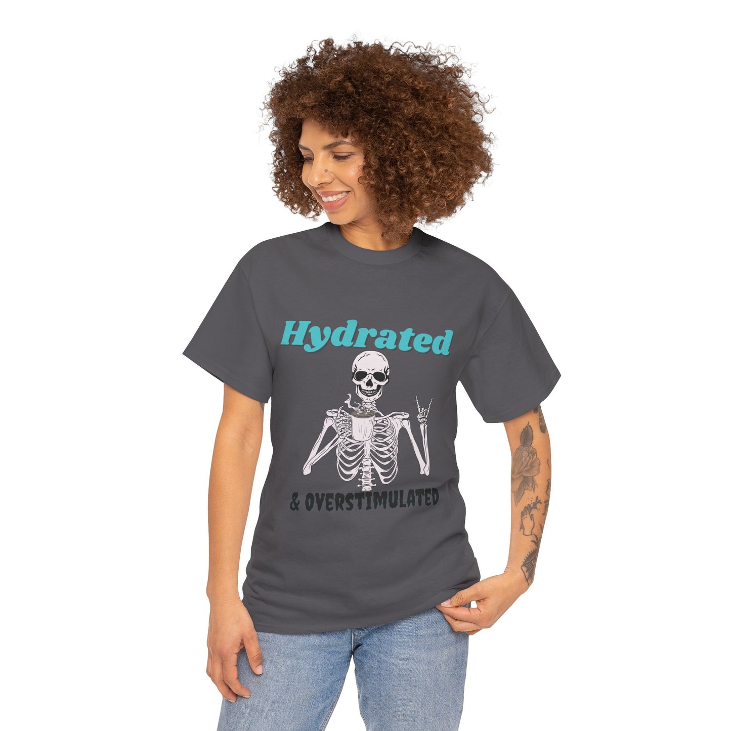 Hydrated & Overstimulated, Unisex Cotton Tee