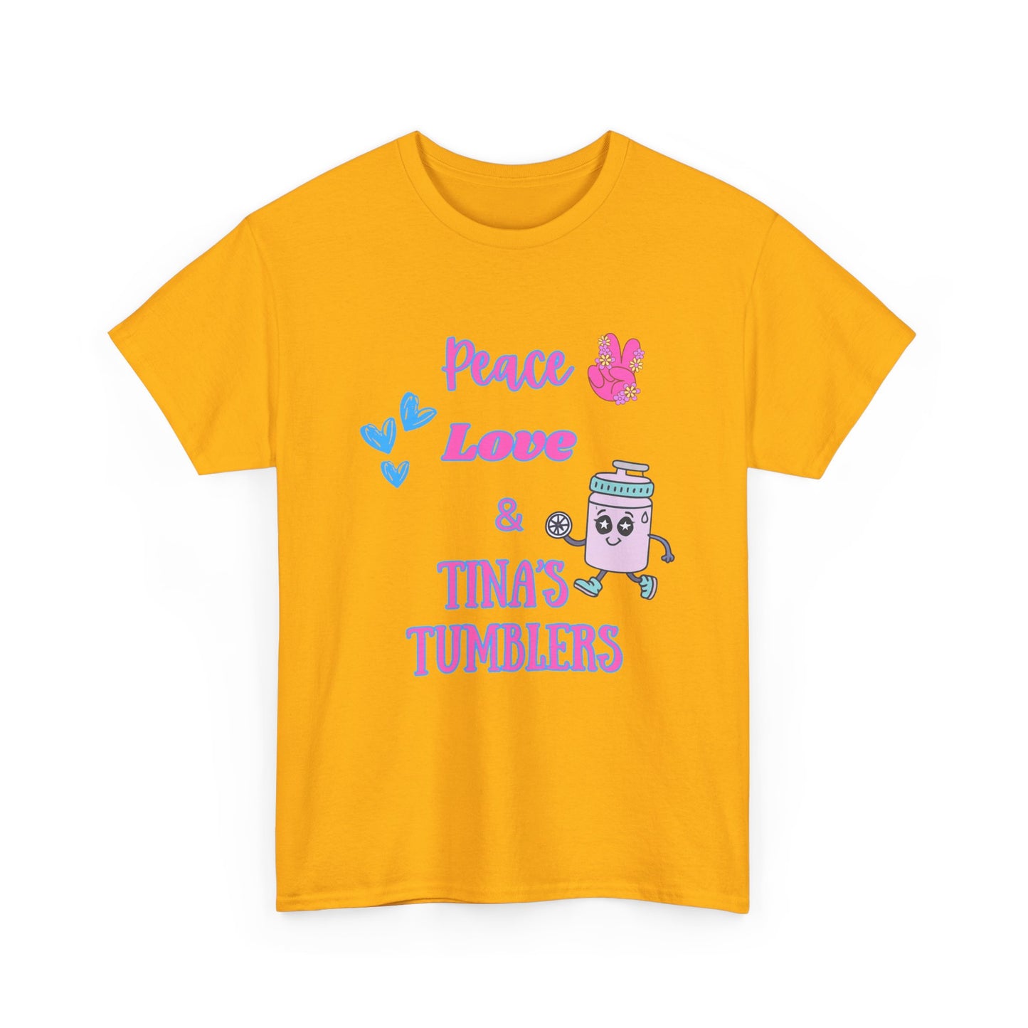 Peace, Love & Tumblers Tee WITH LOGO ON BACK - Unisex Cotton Shirt