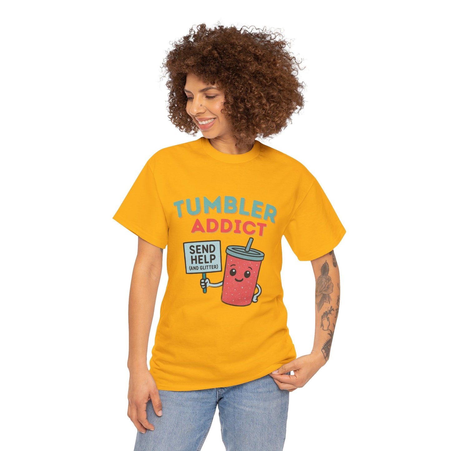 Tumbler Addict Tee, Unisex Cotton Tee