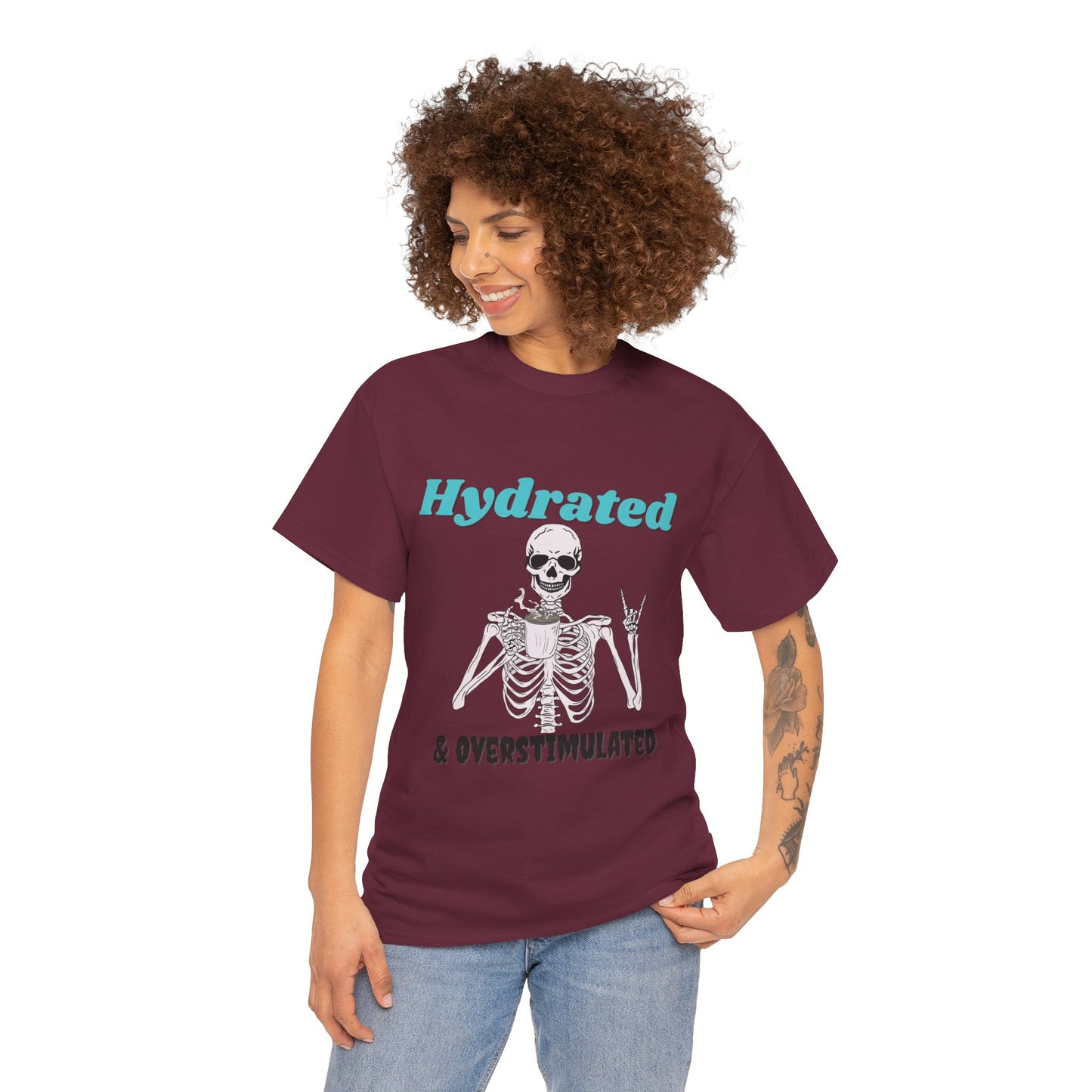 Hydrated & Overstimulated, Unisex Cotton Tee
