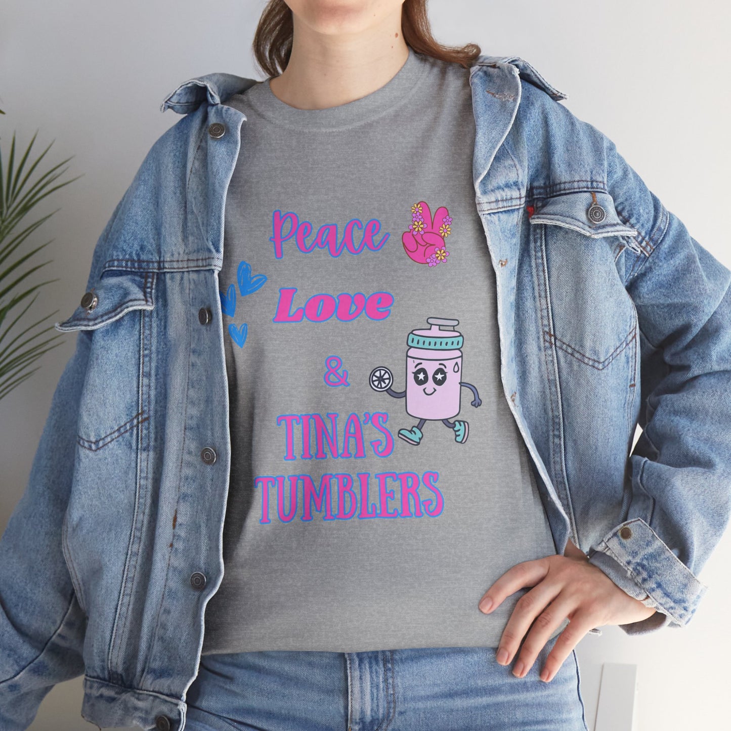 Peace, Love & Tumblers Tee WITH LOGO ON BACK - Unisex Cotton Shirt
