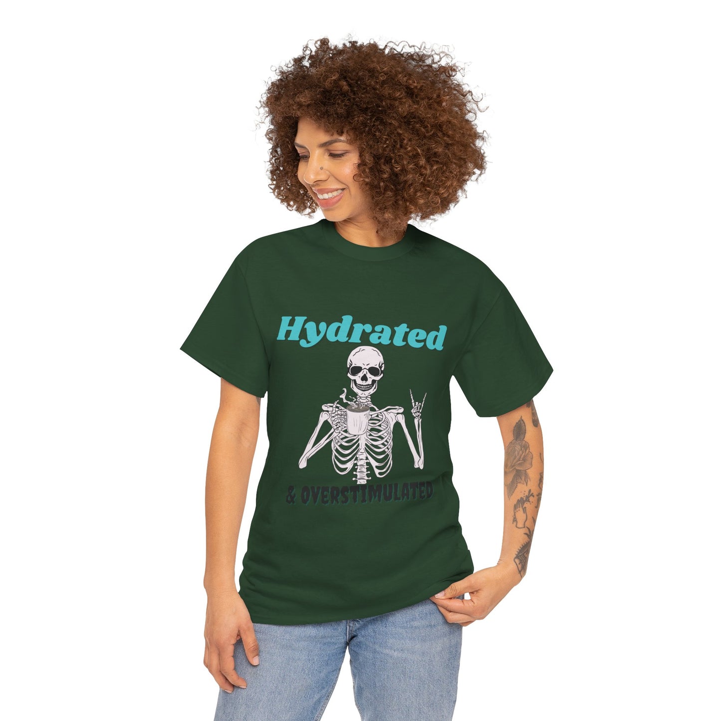 Hydrated & Overstimulated, Unisex Cotton Tee