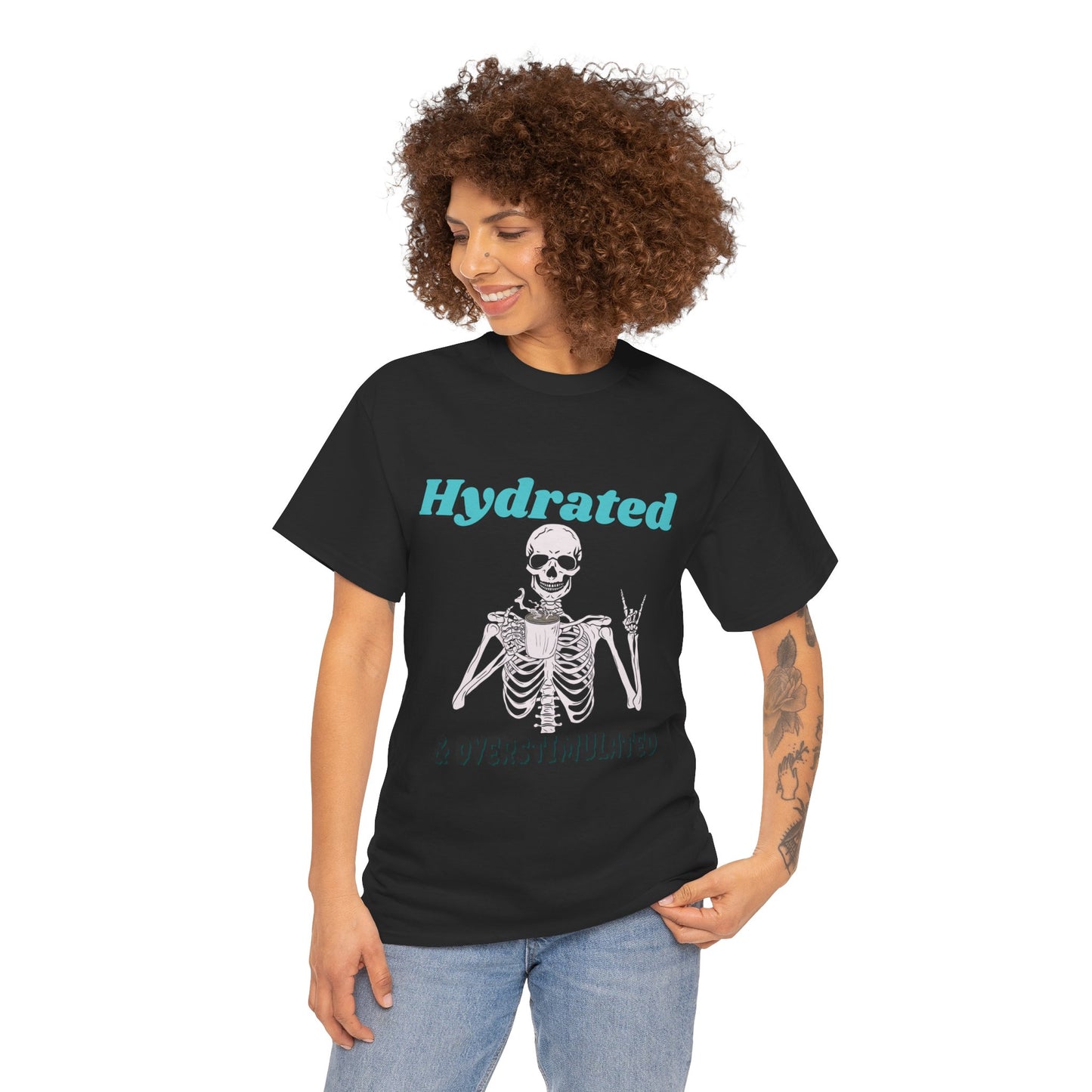 Hydrated & Overstimulated, Unisex Cotton Tee