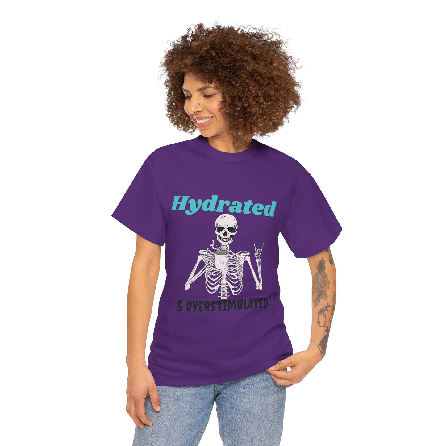 Hydrated & Overstimulated, Unisex Cotton Tee