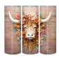 20oz Highland Cow Wooden Paper look