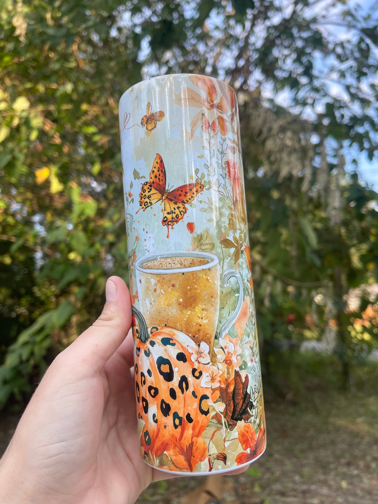 Pumpkin Spice Season with butterfly 20oz tumbler