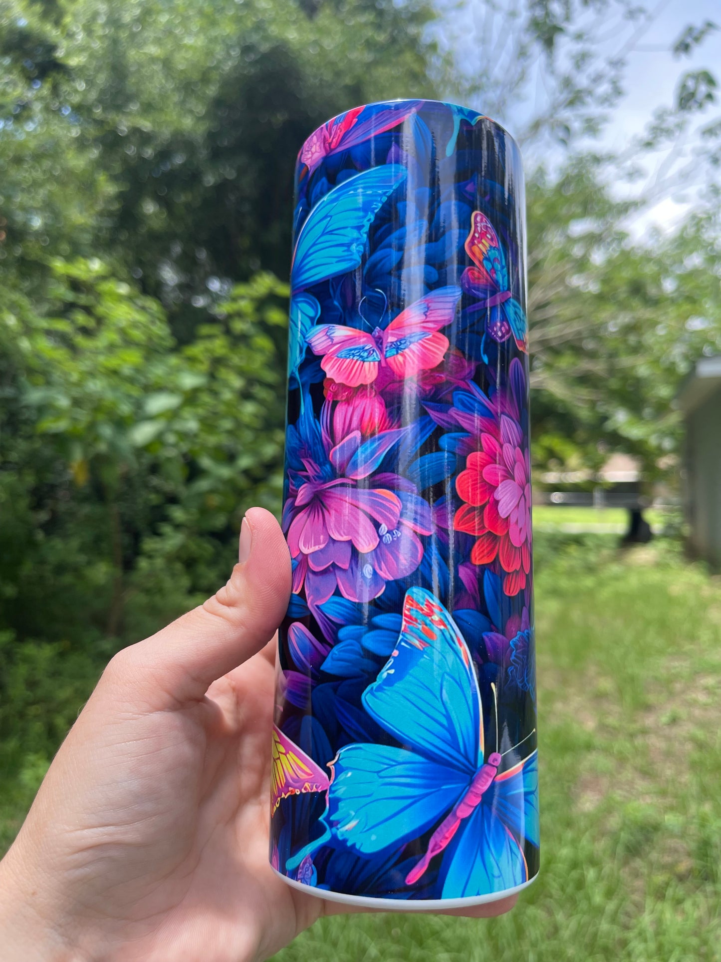 Rainbow Butterfly tumbler 20oz