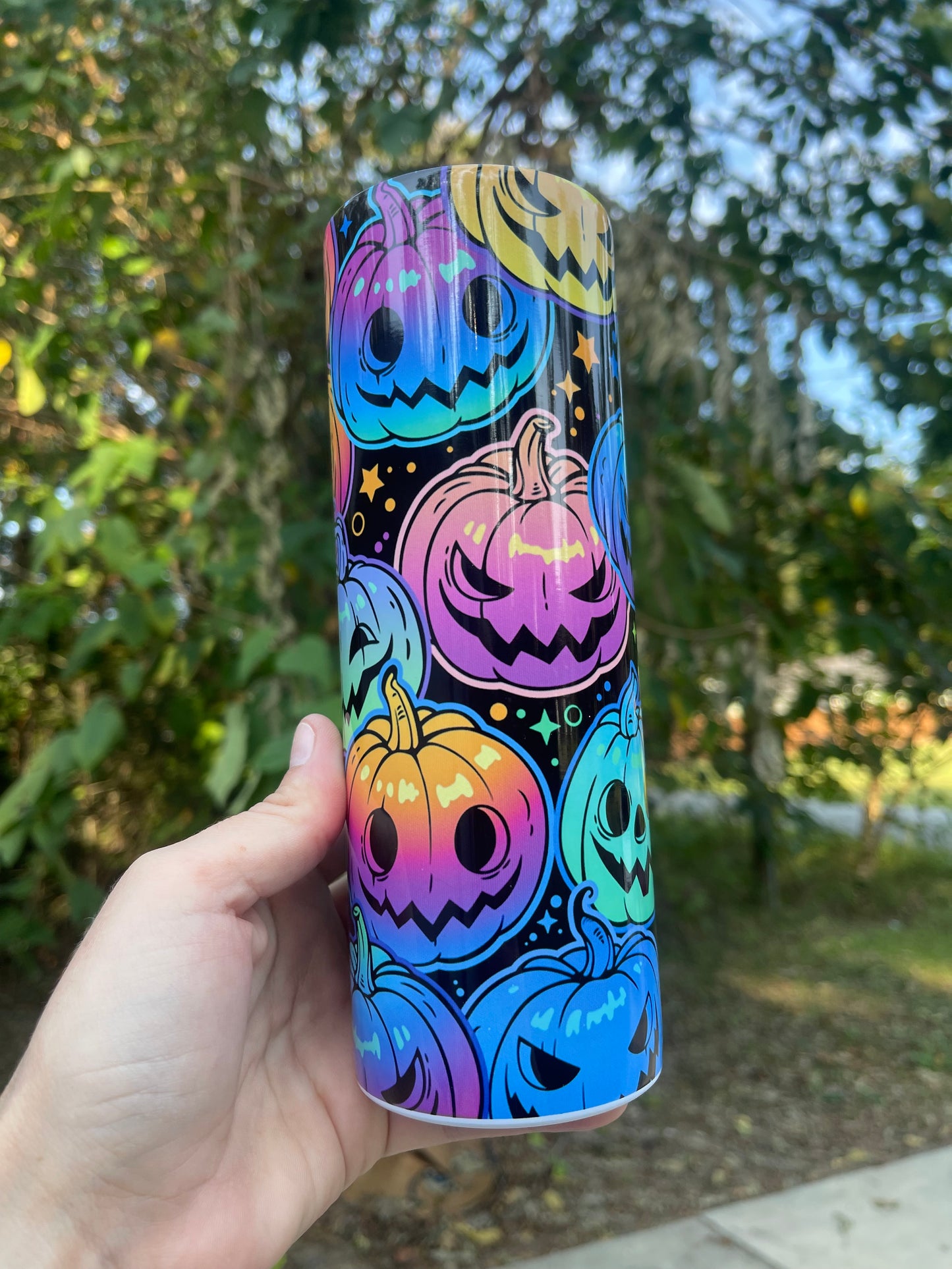 Halloween Rainbow Jack o Lanterns Tumbler