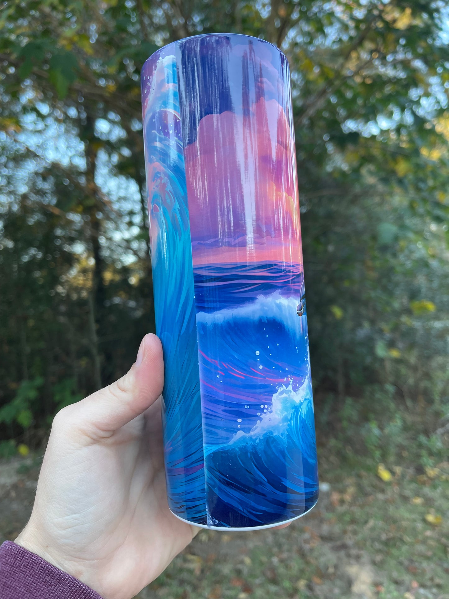 Dolphins sunset tumbler
