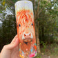 Floral rainbow color cow tumbler