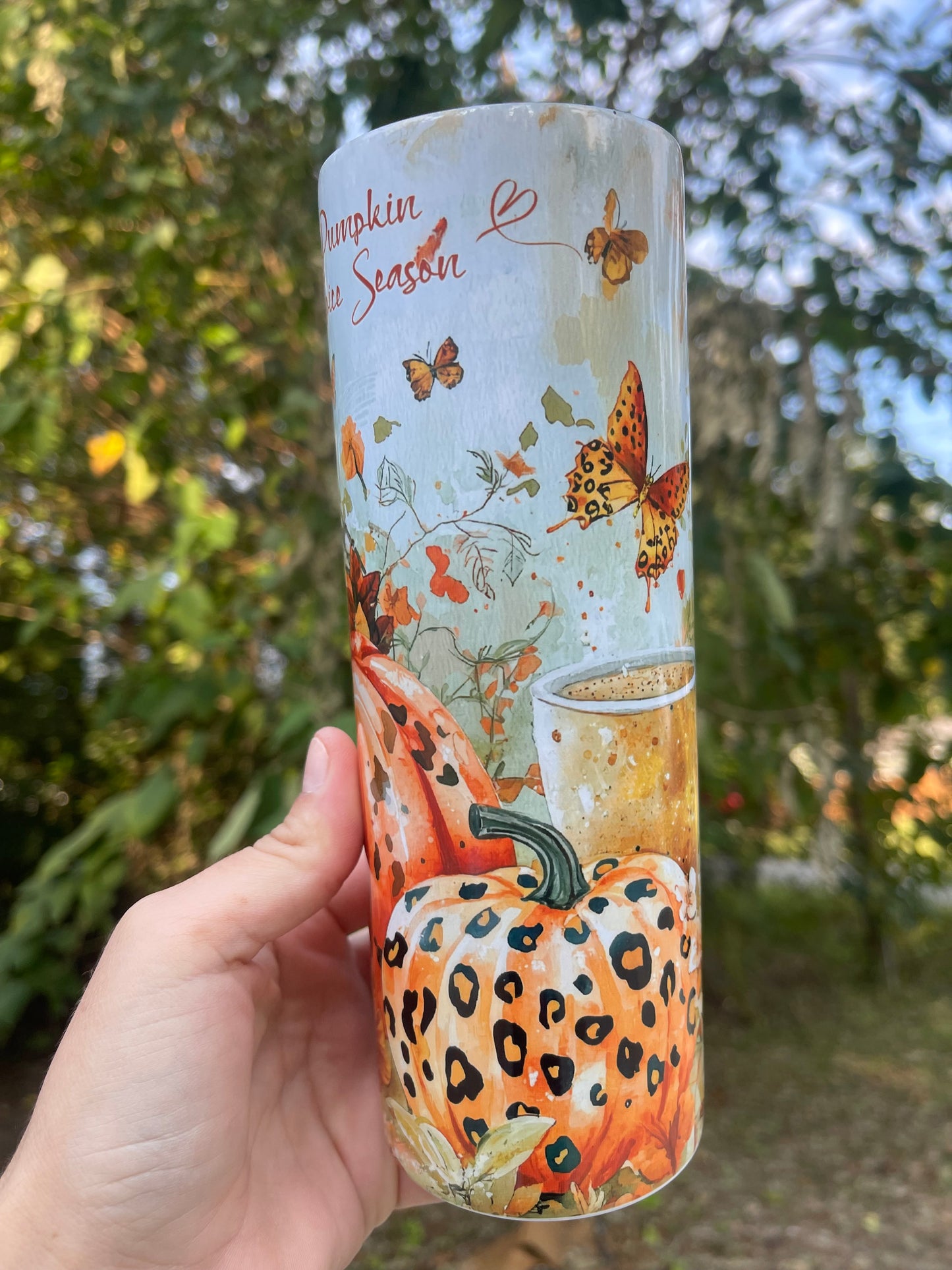 Pumpkin Spice Season with butterfly 20oz tumbler