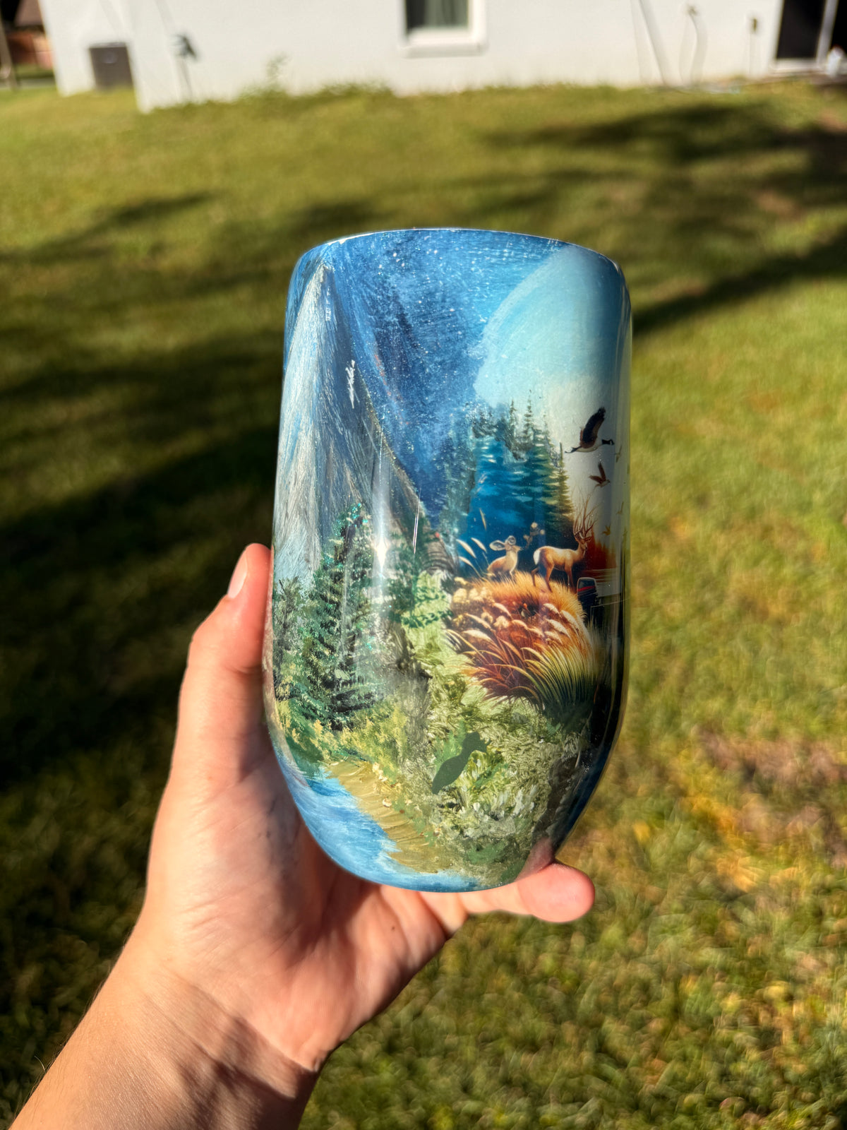 16oz Handpainted Sunset Mountains