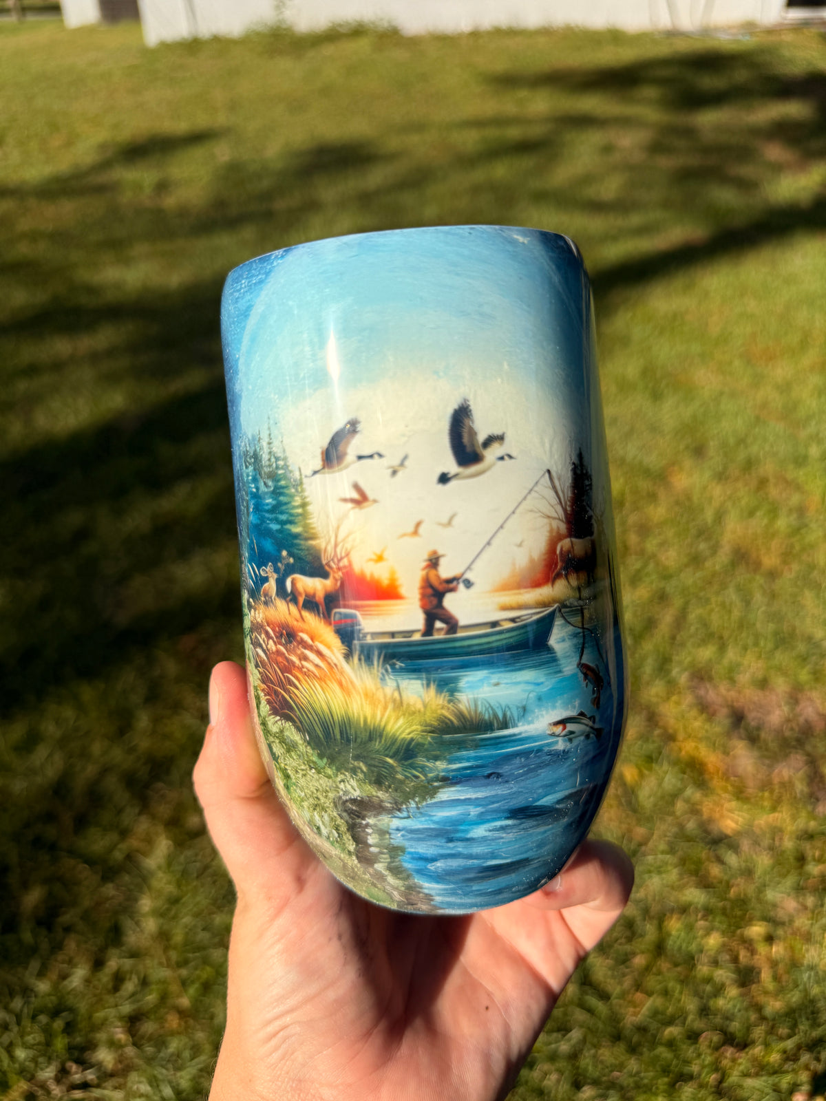 16oz Handpainted Sunset Mountains