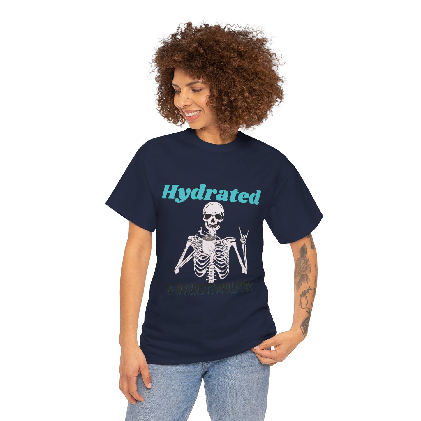 Hydrated & Overstimulated, Unisex Cotton Tee