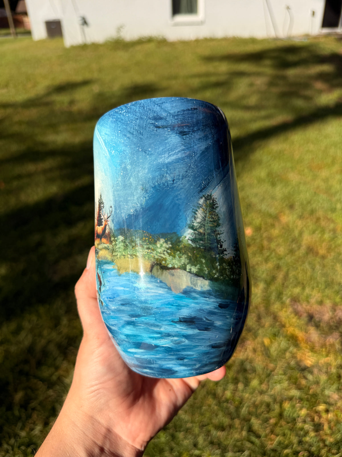 16oz Handpainted Sunset Mountains