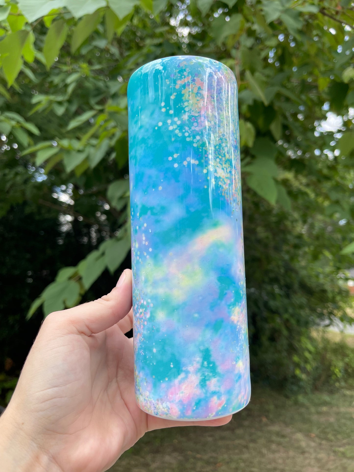 20oz Blue Glitter Look Tumbler