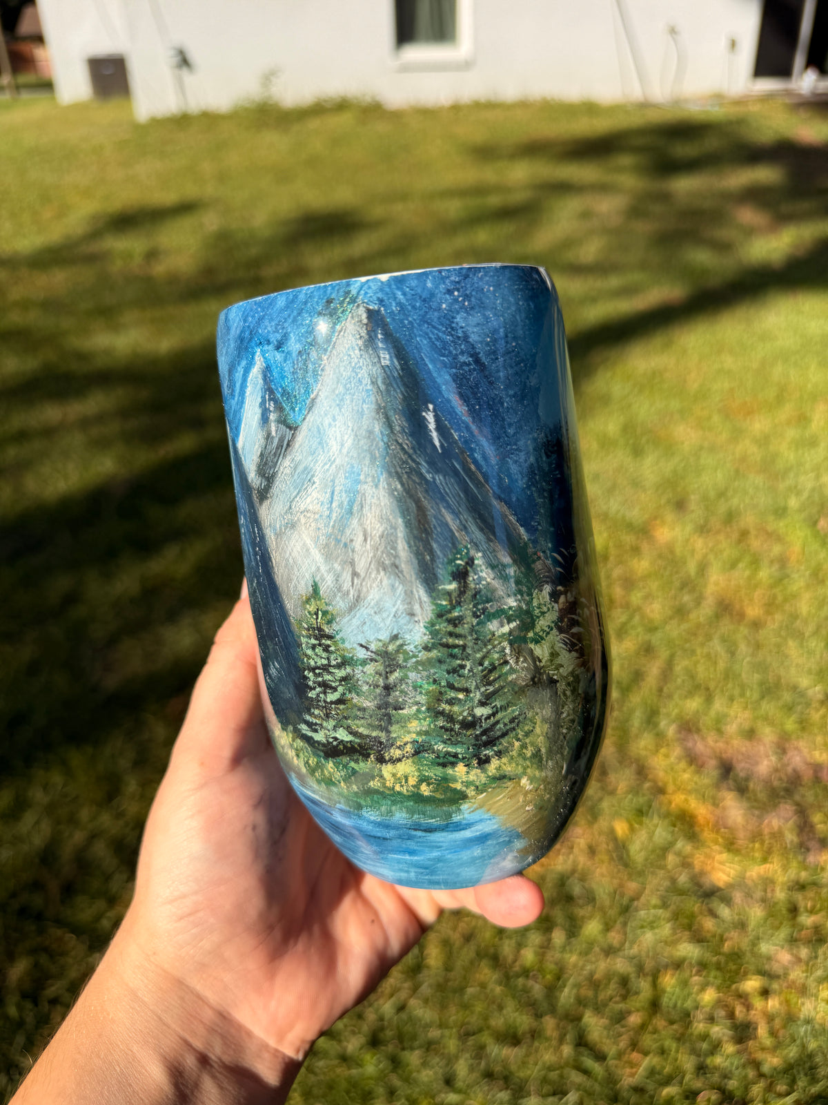 16oz Handpainted Sunset Mountains