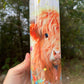 Floral rainbow color cow tumbler