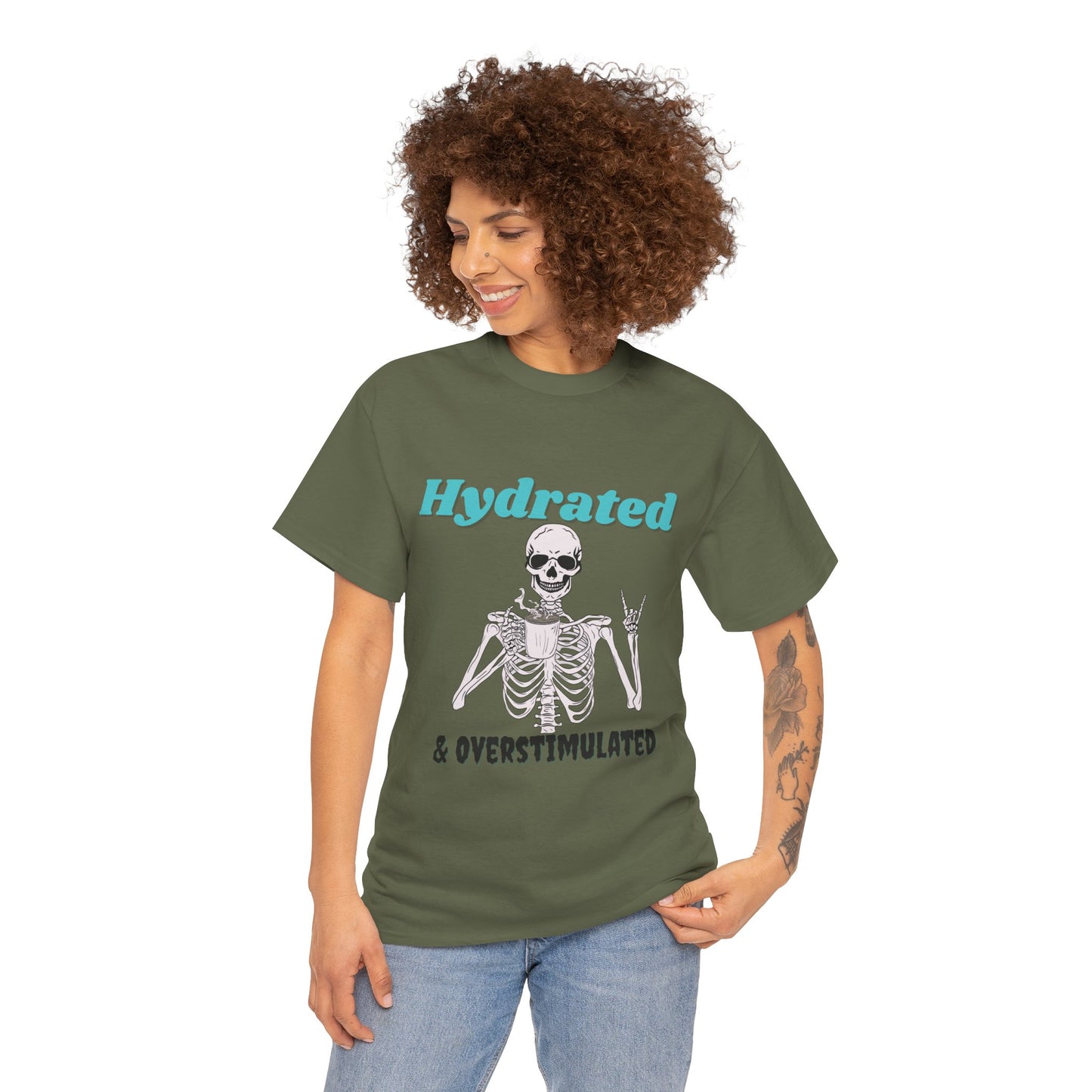 Hydrated & Overstimulated, Unisex Cotton Tee