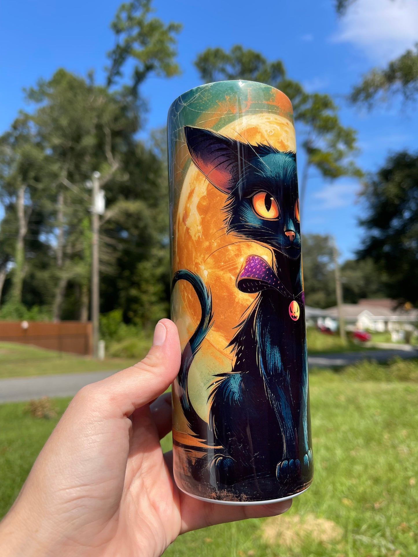 Black Cat & Full Moon 20oz tumbler