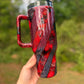 40oz Striped Reverse Glitter tumbler WAFFLE TICKET