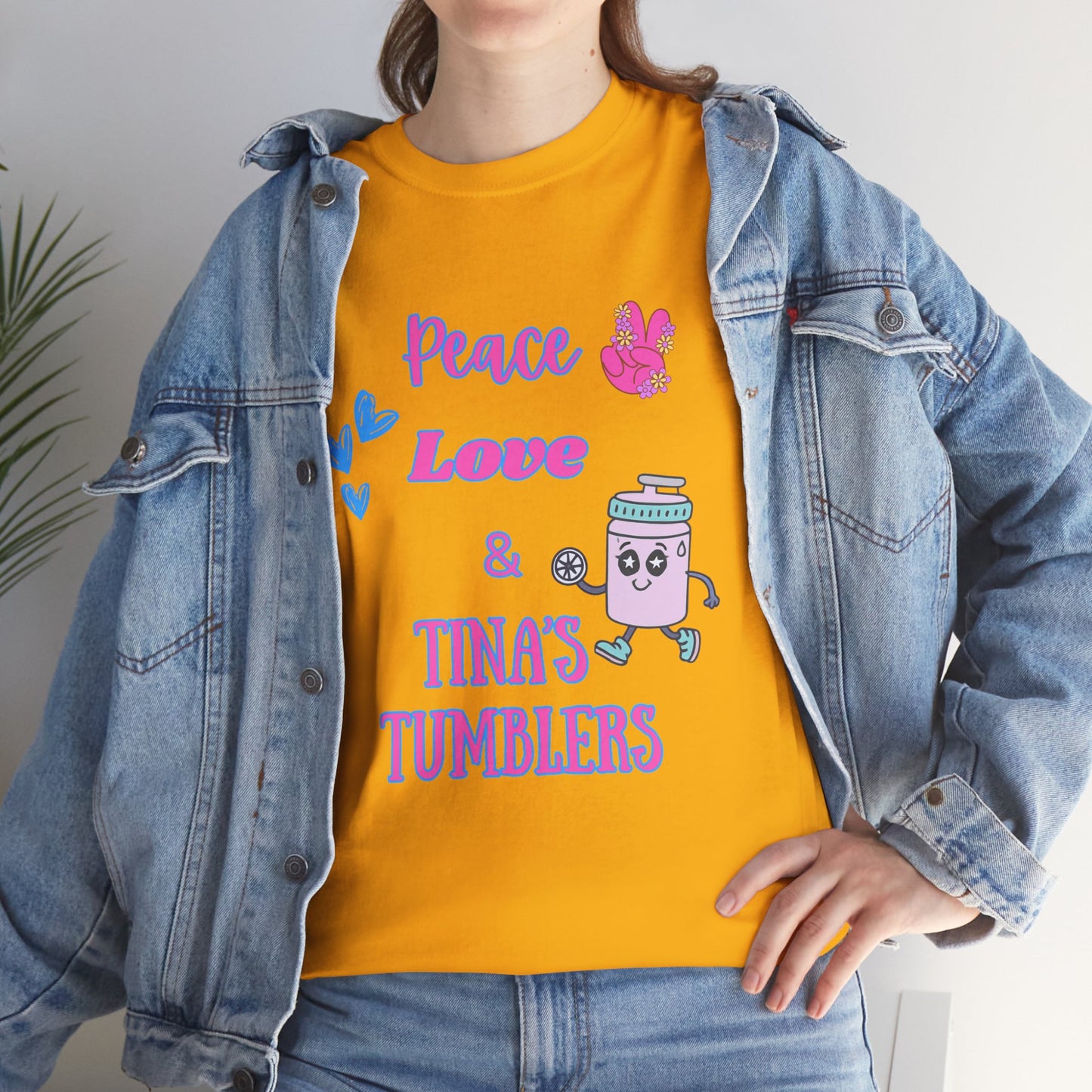 Peace, Love & Tumblers Tee WITH LOGO ON BACK - Unisex Cotton Shirt