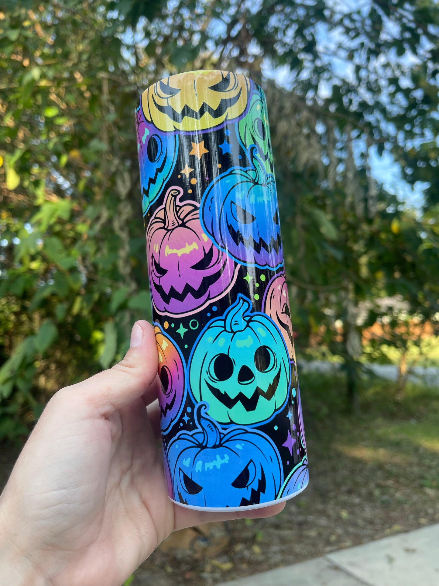 Halloween Rainbow Jack o Lanterns Tumbler