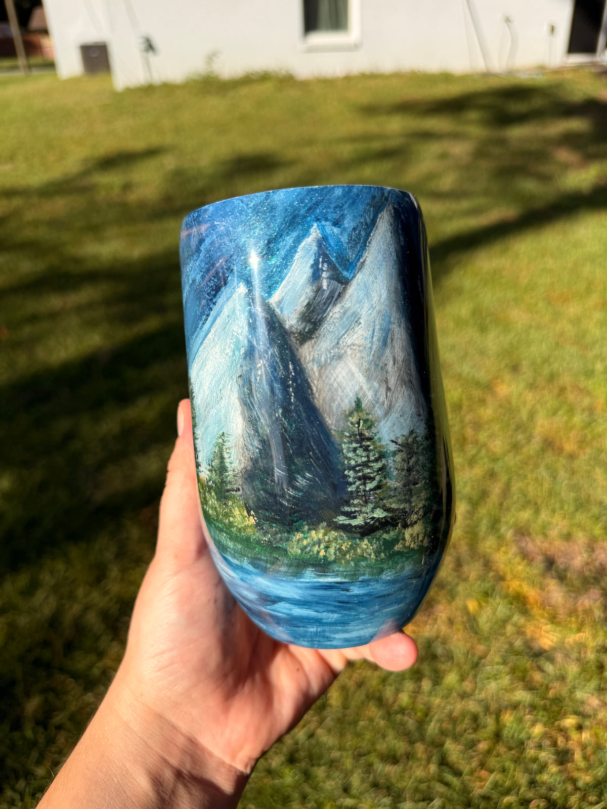 16oz Handpainted Sunset Mountains