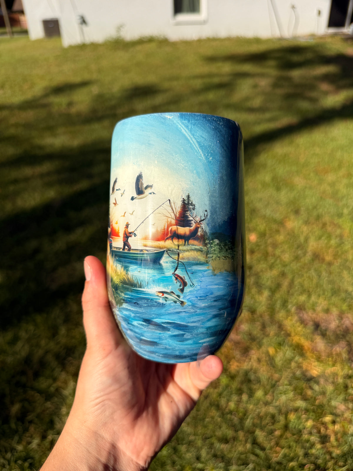 16oz Handpainted Sunset Mountains