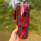 40oz Striped Reverse Glitter tumbler WAFFLE TICKET