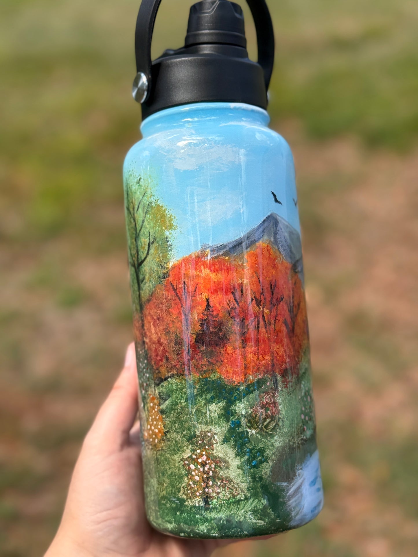 32oz Handpainted tumbler WAFFLE TICKET
