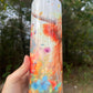 Floral rainbow color cow tumbler