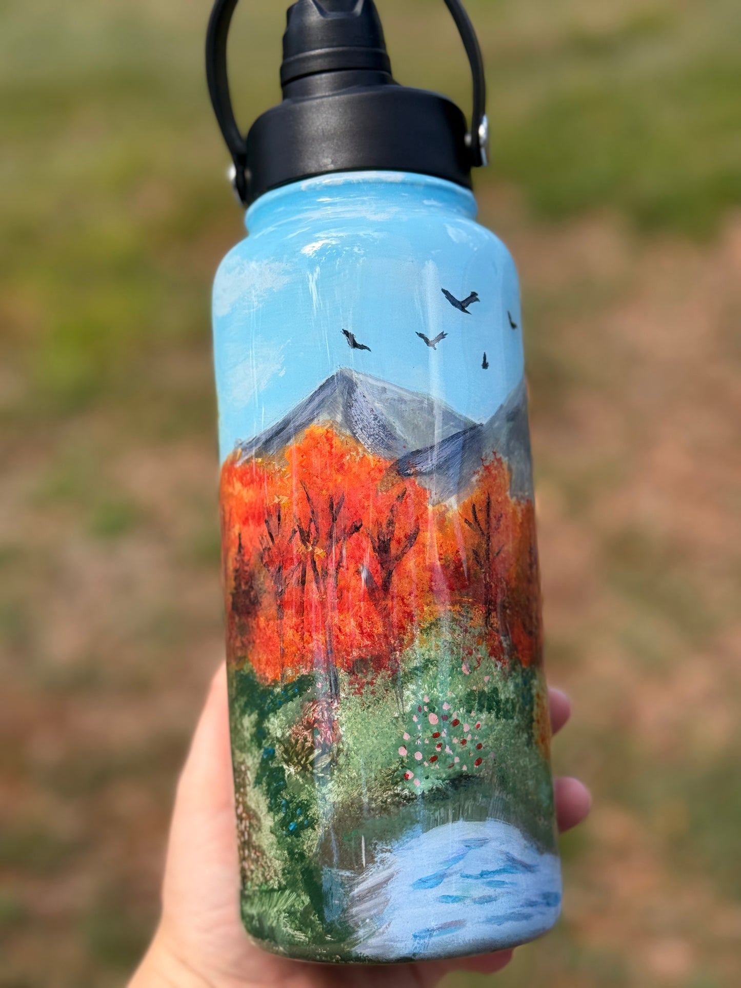32oz Handpainted tumbler WAFFLE TICKET