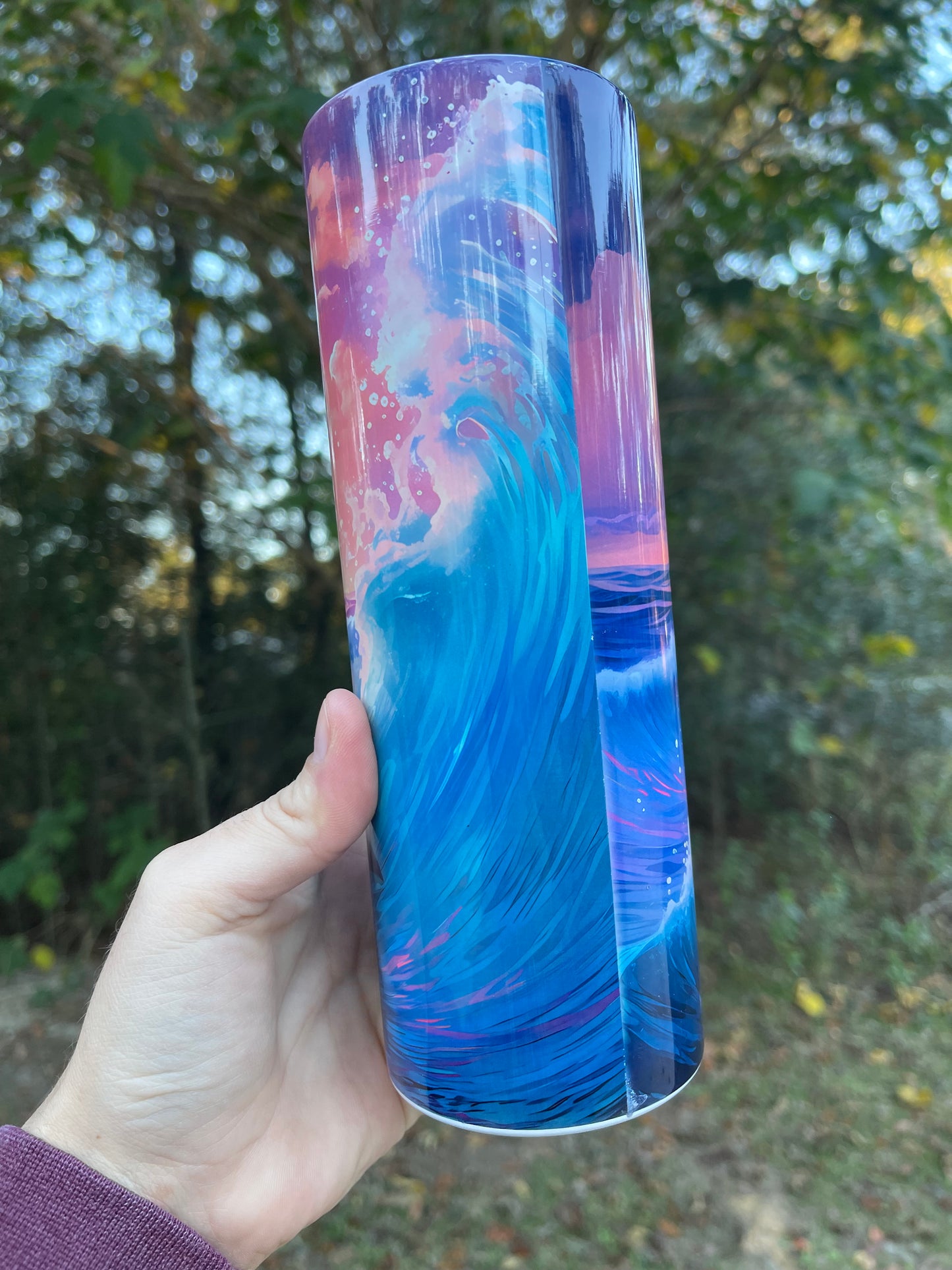 Dolphins sunset tumbler