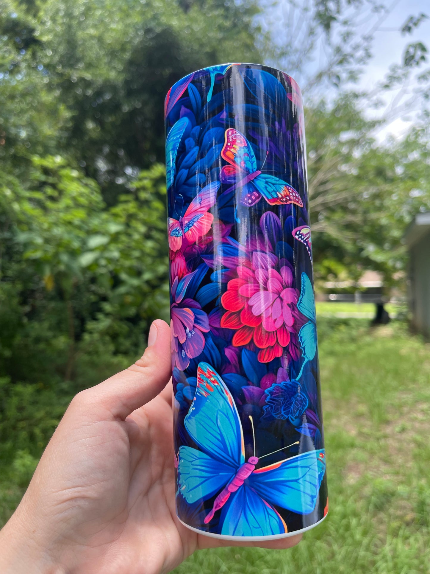 Rainbow Butterfly tumbler 20oz