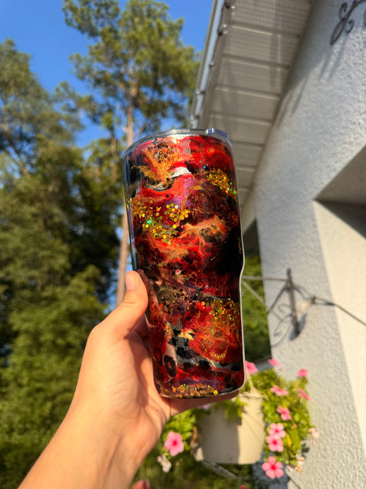 Leopard on Fire 30oz Curve