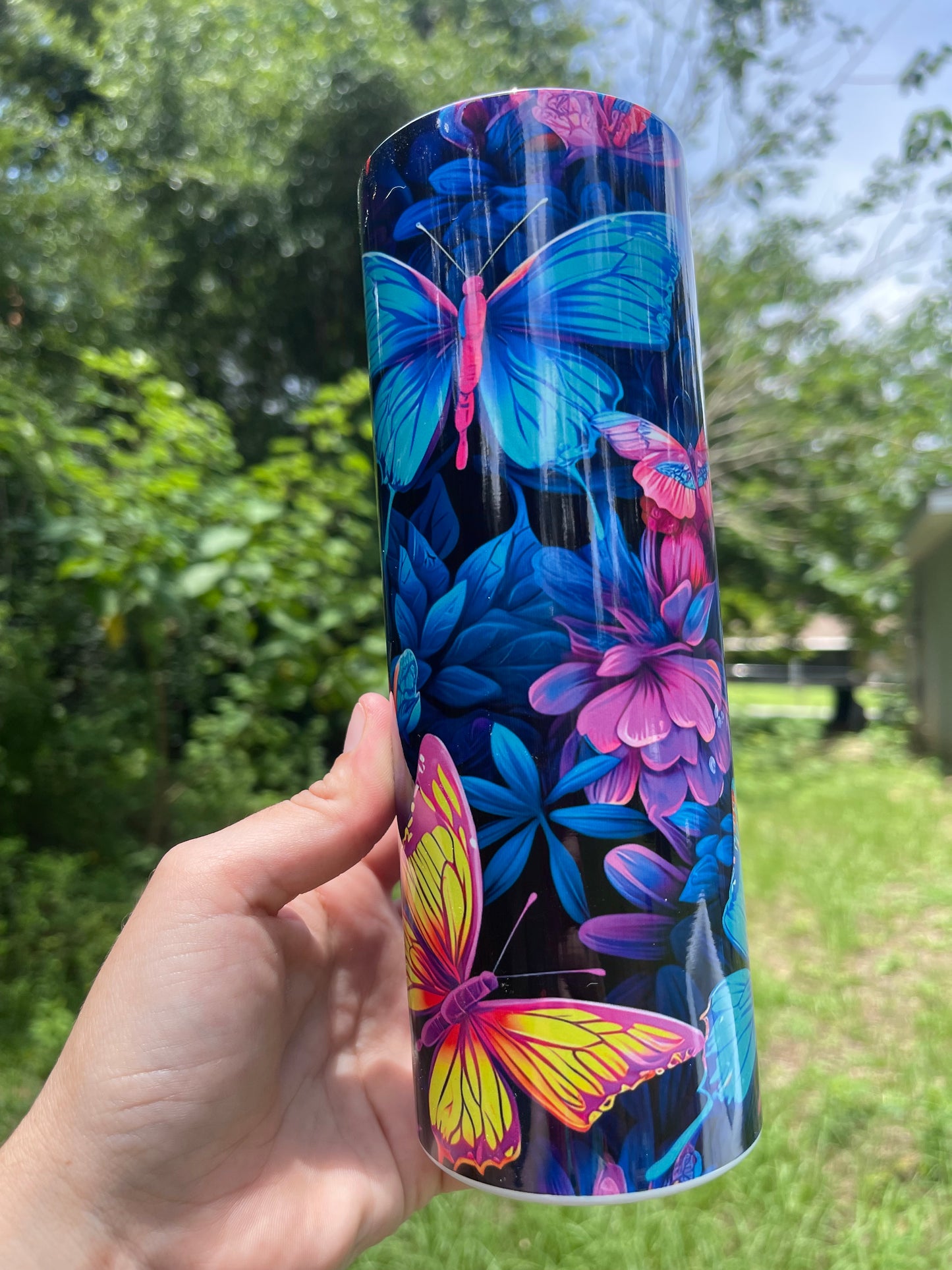Rainbow Butterfly tumbler 20oz