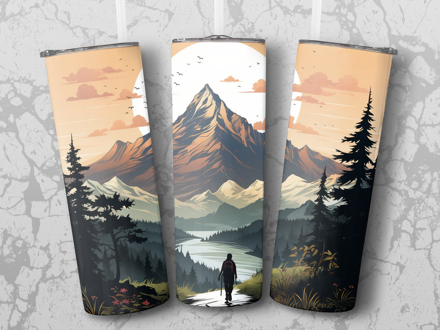 20oz Hiking Mountain Tumbler