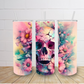 20oz Pink Floral Skull tumbler