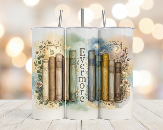 20oz Evermore books tumbler