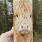 Floral rainbow color cow tumbler