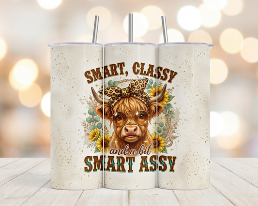 20oz Smart, Classy, smart Assy Cow tumbler