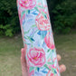 Cute pink floral rose flowers 20oz skinny tumbler