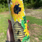 Cute gift, yellow sunflower, honey bee honey comb 20oz skinny tumbler