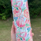 Cute pink floral rose flowers 20oz skinny tumbler