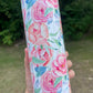 Cute pink floral rose flowers 20oz skinny tumbler